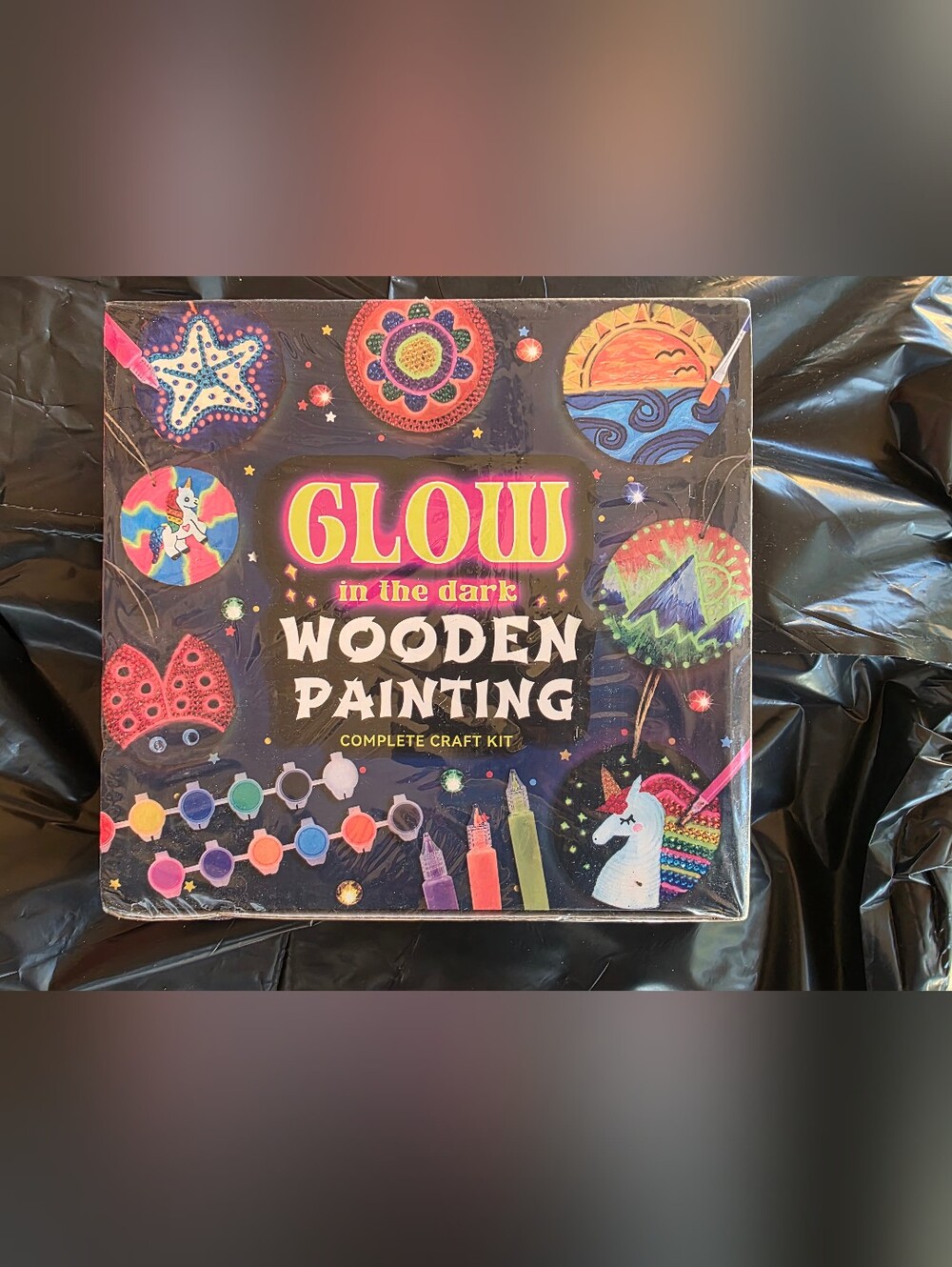 Glow in the Dark Wooden Painting Craft Kit - Multicolor